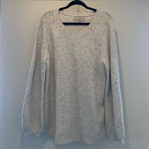 Loft Bubble Sleeve Cream Knit Sweater